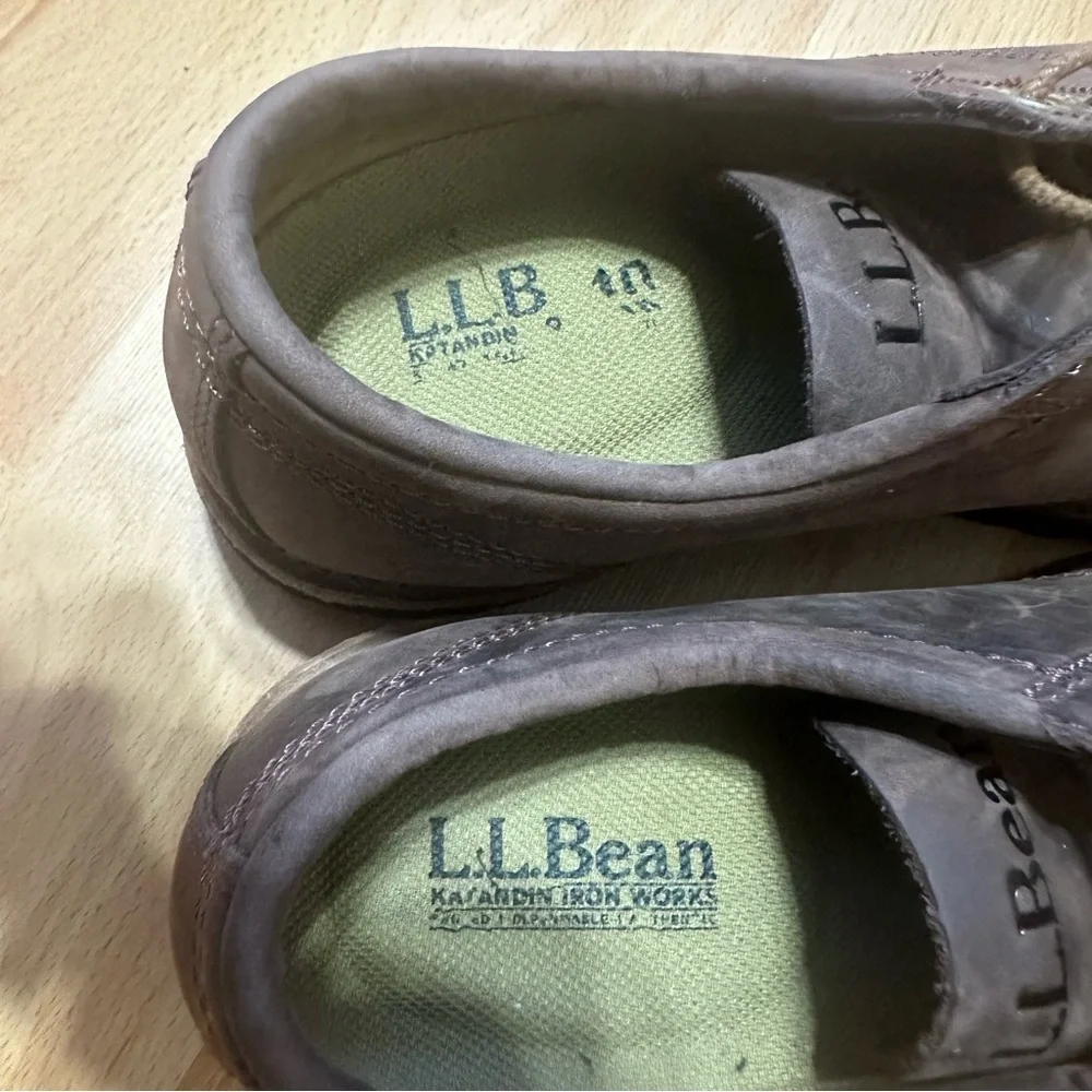 L.L. Bean Men’s Leather Oxford Shoes Size 8 Medium Brown Vibram Sole
